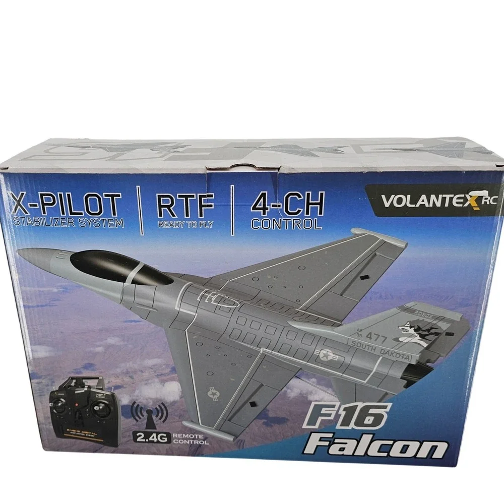 VolantexRC F16 Falcon RC Airplane 4-Channel RTF X-Pilot Stabilizer Grey EXA76110